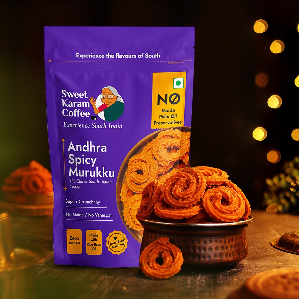 Andhra Spicy Murukku 95g - Sweet Karam Coffee - MadrascartSweet Karam Coffee