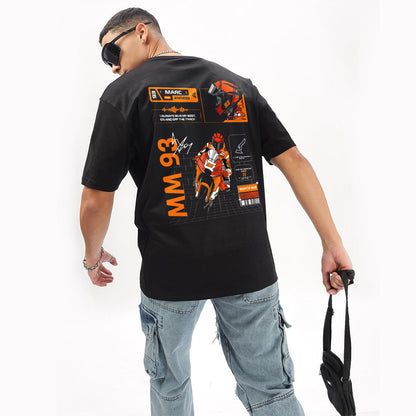 Number 93 | Moto Oversized T-Shirt (Left Pocket & Back) - Fully Filmy