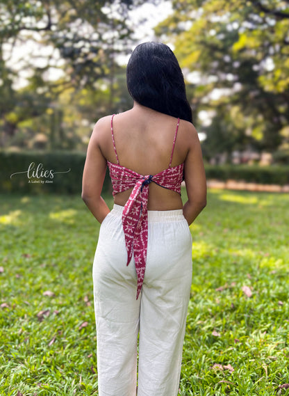 Ruby Night Reversible Bandana Top - Lilies