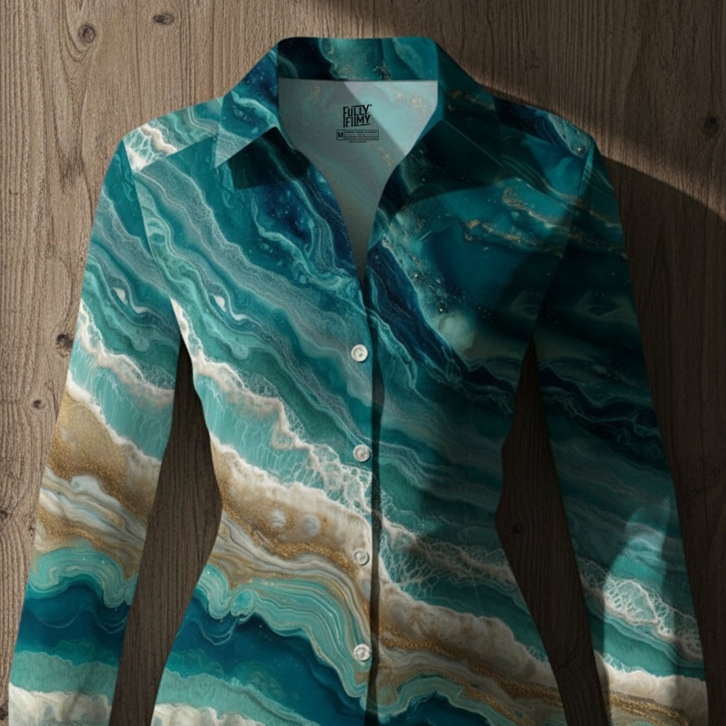 Beach Waves Women's Shirt - Fully Filmy - MadrascartFully Filmy