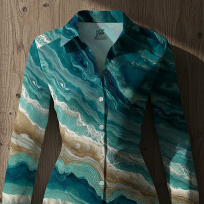 Beach Waves Women's Shirt - Fully Filmy - MadrascartFully Filmy