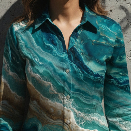 Beach Waves Women's Shirt - Fully Filmy - MadrascartFully Filmy