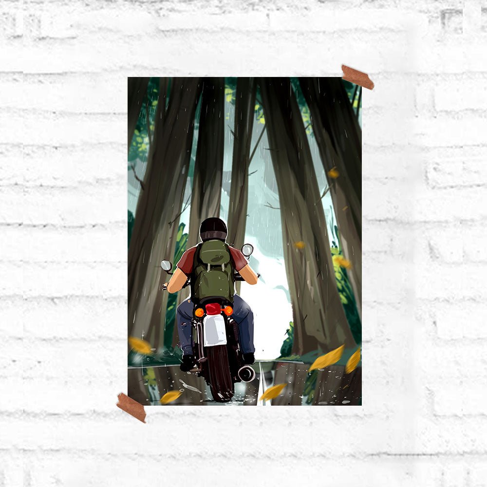 Bikers Posters - Through woods - Fully Filmy - MadrascartFully Filmy