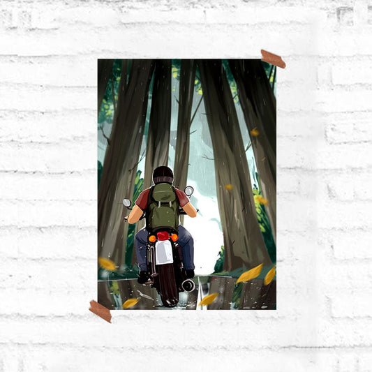 Bikers Posters - Through woods - Fully Filmy - MadrascartFully Filmy