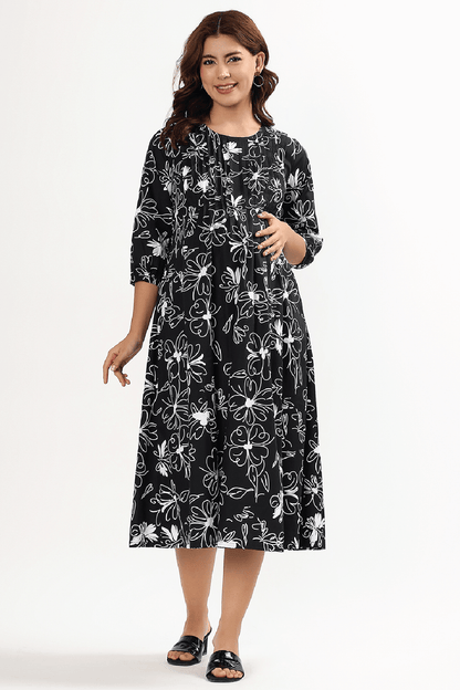 Black Orchid Feeding Dress - Putchi - MadrascartPutchi