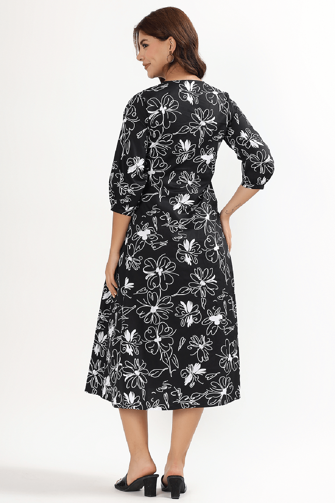 Black Orchid Feeding Dress - Putchi - MadrascartPutchi