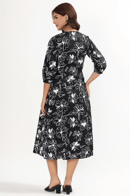 Black Orchid Feeding Dress - Putchi - MadrascartPutchi