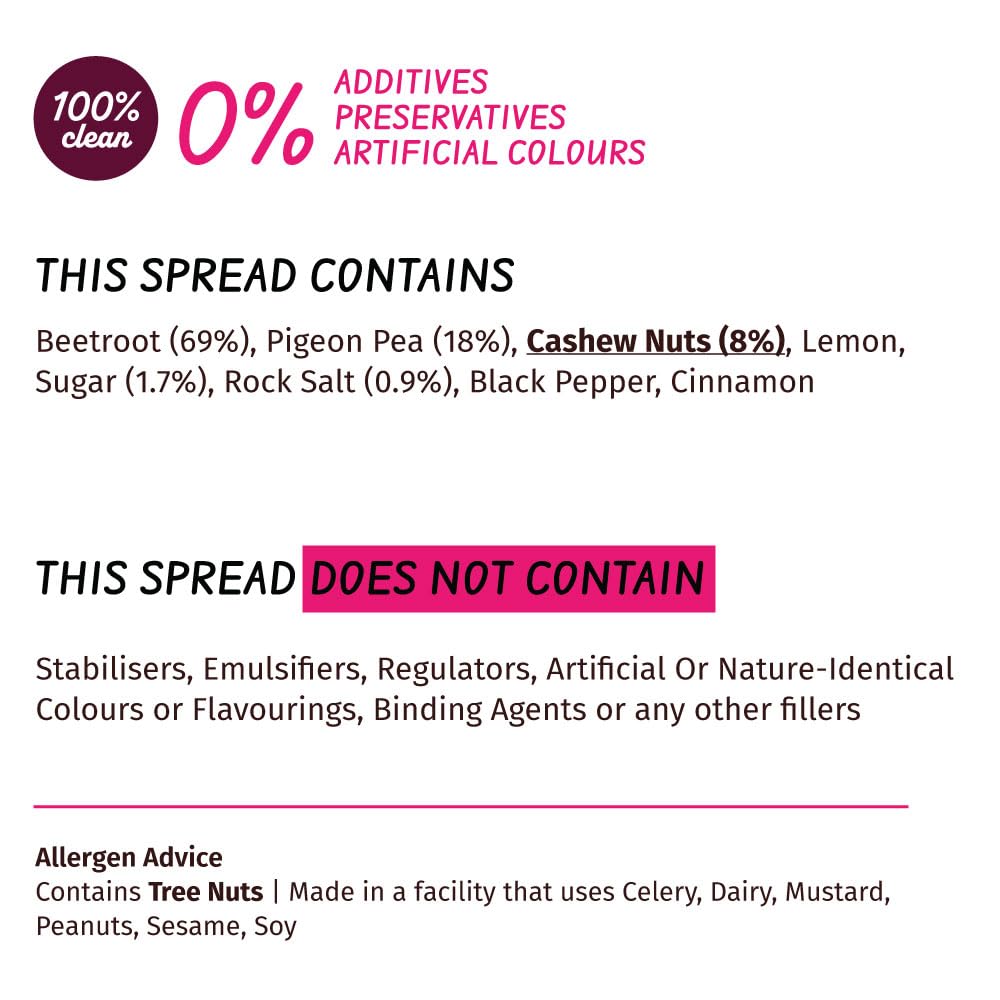 Cashew & Beetroot Spread 75g (2Packs) - Simplify - MadrascartChutnefy