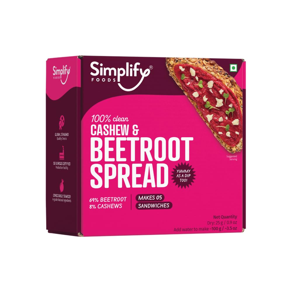 Cashew & Beetroot Spread 75g (2Packs) - Simplify - MadrascartChutnefy