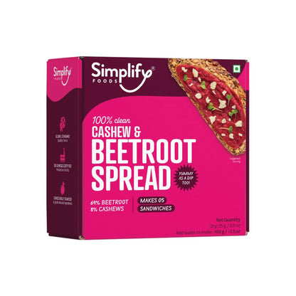 Cashew & Beetroot Spread 75g (2Packs) - Simplify - MadrascartChutnefy