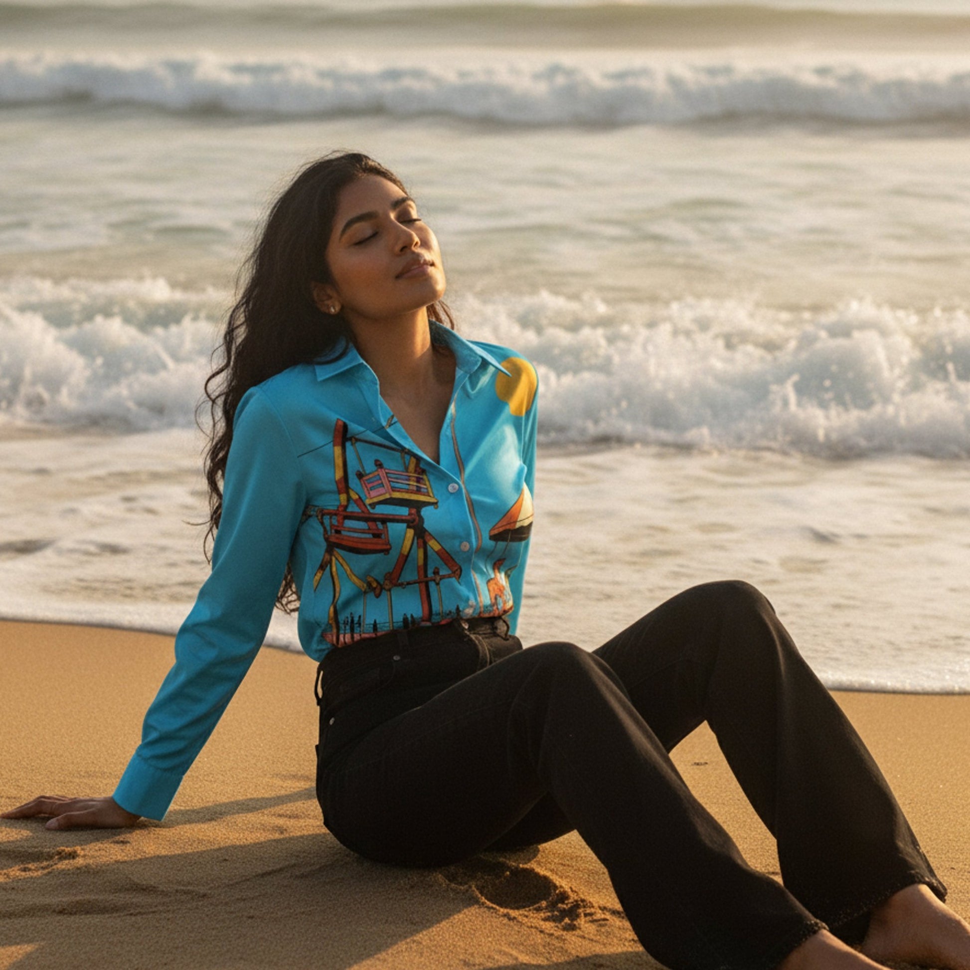 Coastal Carnival Women's Shirt - Fully Filmy - MadrascartFully Filmy