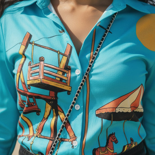 Coastal Carnival Women's Shirt - Fully Filmy - MadrascartFully Filmy