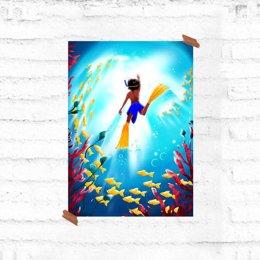 Deep Diving - Travel Poster - Fully Filmy - MadrascartFully Filmy