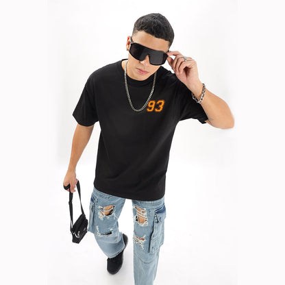 Number 93 | Moto Oversized T-Shirt (Left Pocket & Back) - Fully Filmy