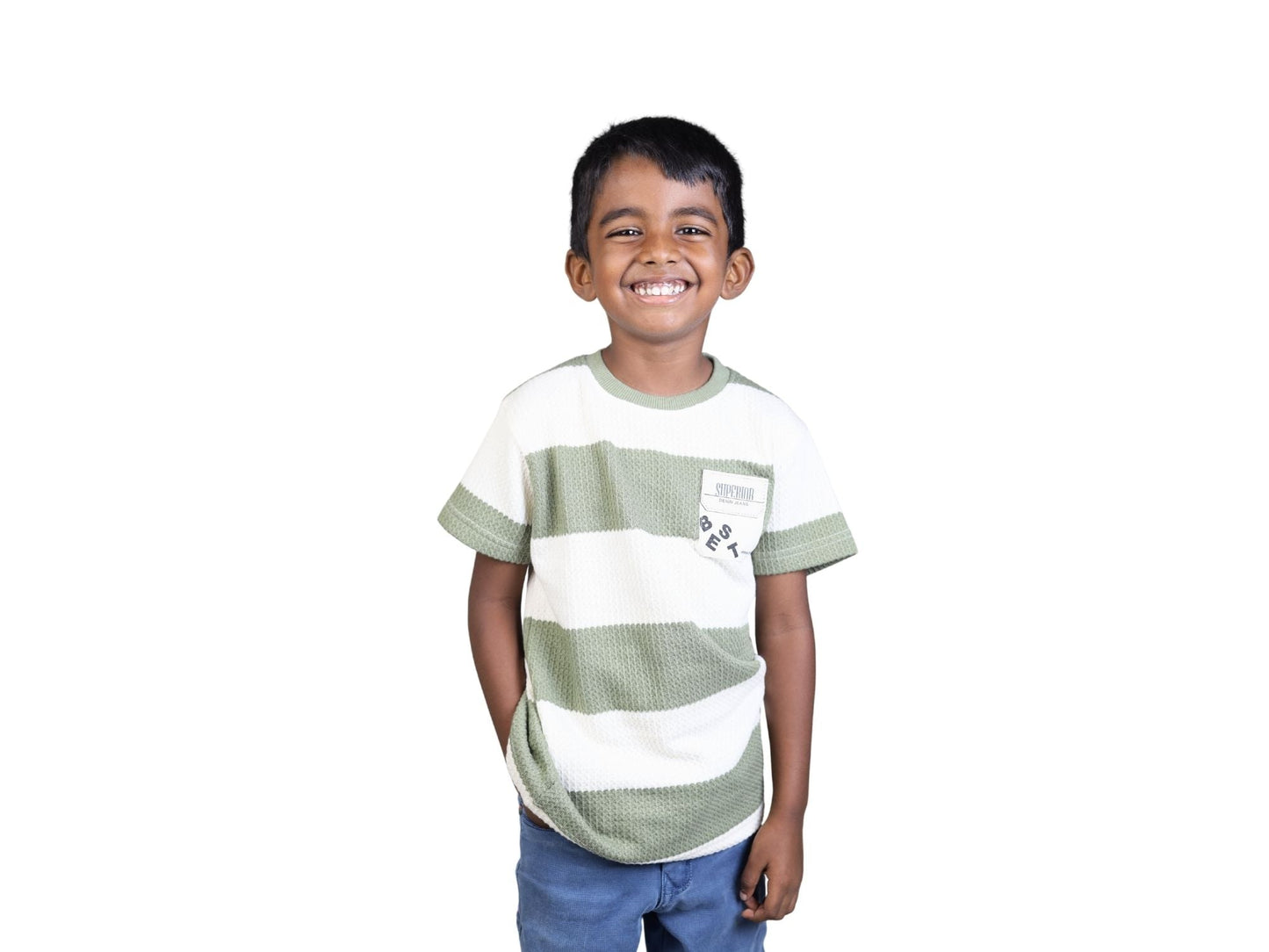 Greenish Stripes Boy's Tee - Watermelon Boys - MadrascartWatermelon Boys