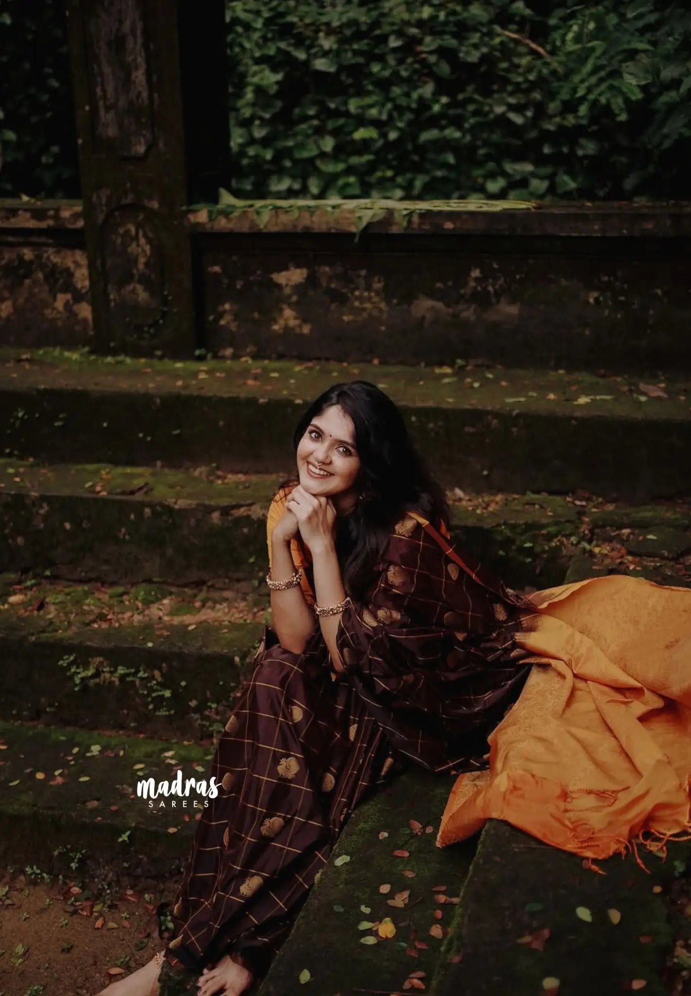 Coffee brown - Hamsavalli – Soft Silk Elegance rudraksham mayil kattam body - Madras Sarees