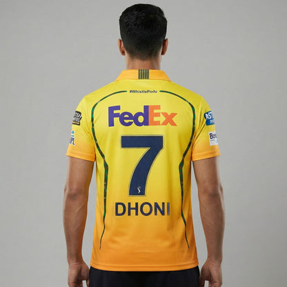 Chennai Super Kings Authentic Fan Jersey 2026 - Dhoni 7 (Half Sleeve) [Pre-Order]