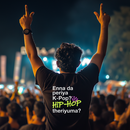 Hip Hop Tamizha Fan T-Shirt (Left Pocket & Back) - Fully Filmy