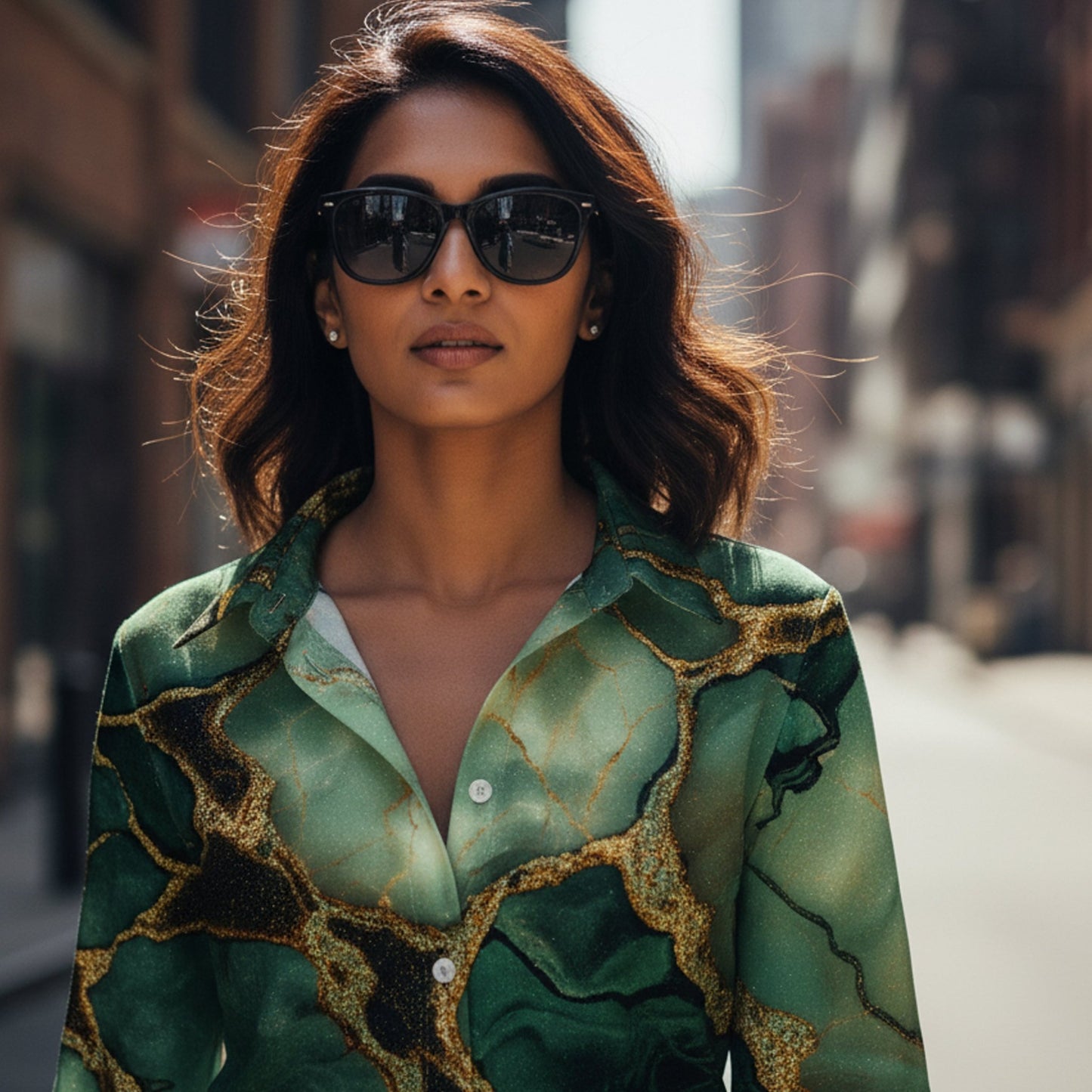 Jade Marble Women's Shirt - Fully Filmy - MadrascartFully Filmy