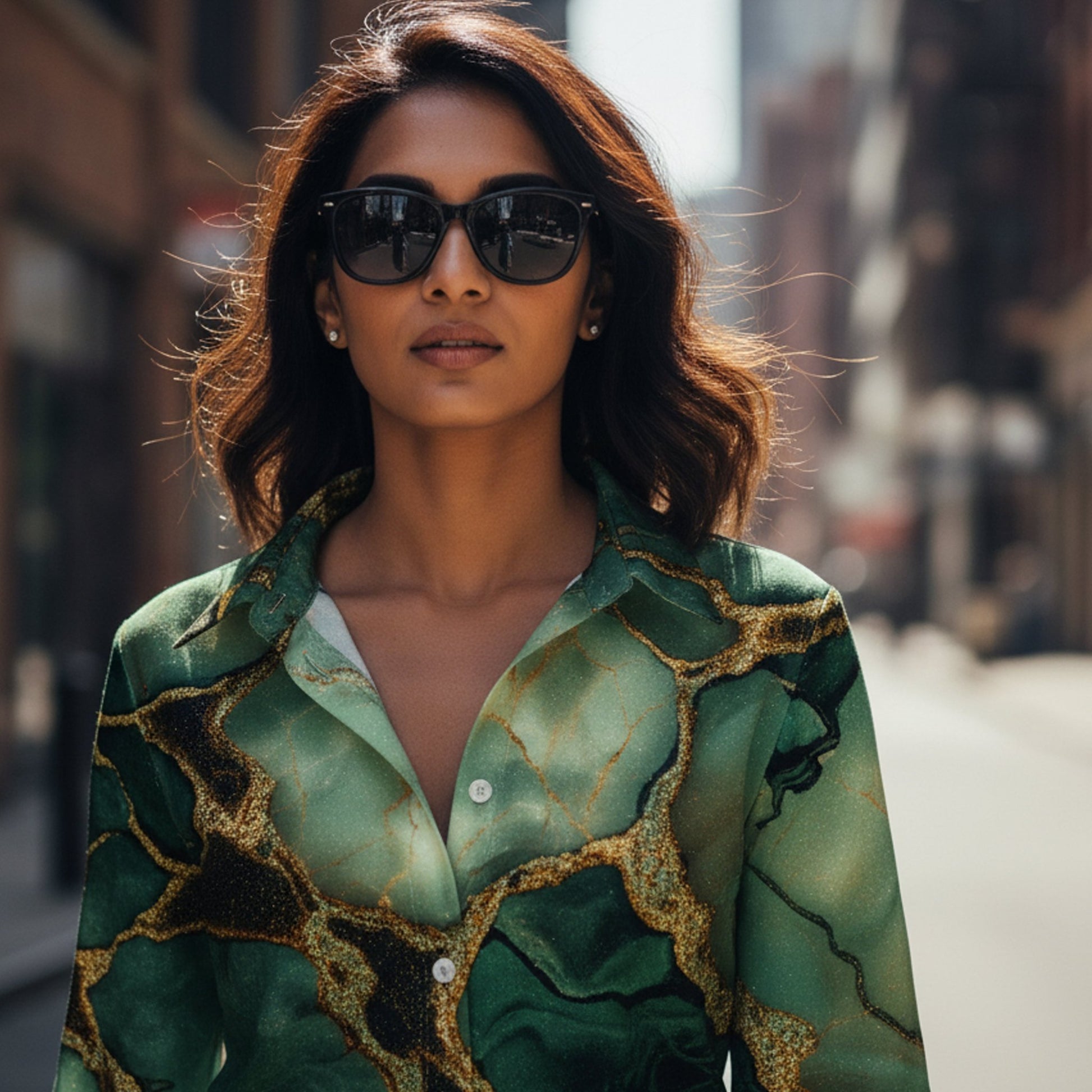 Jade Marble Women's Shirt - Fully Filmy - MadrascartFully Filmy