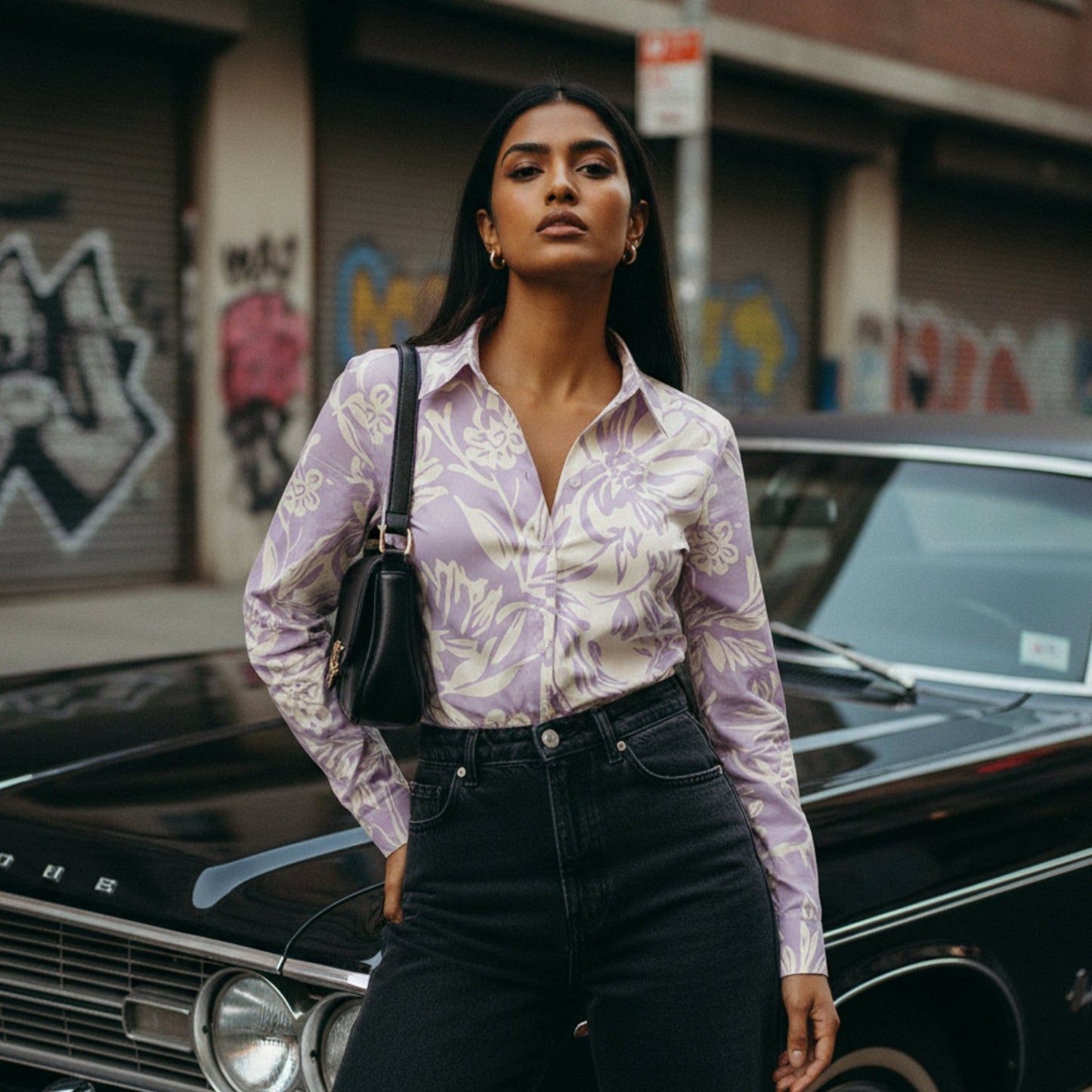 Lilac Bloom Women's Shirt - Fully Filmy - MadrascartFully Filmy