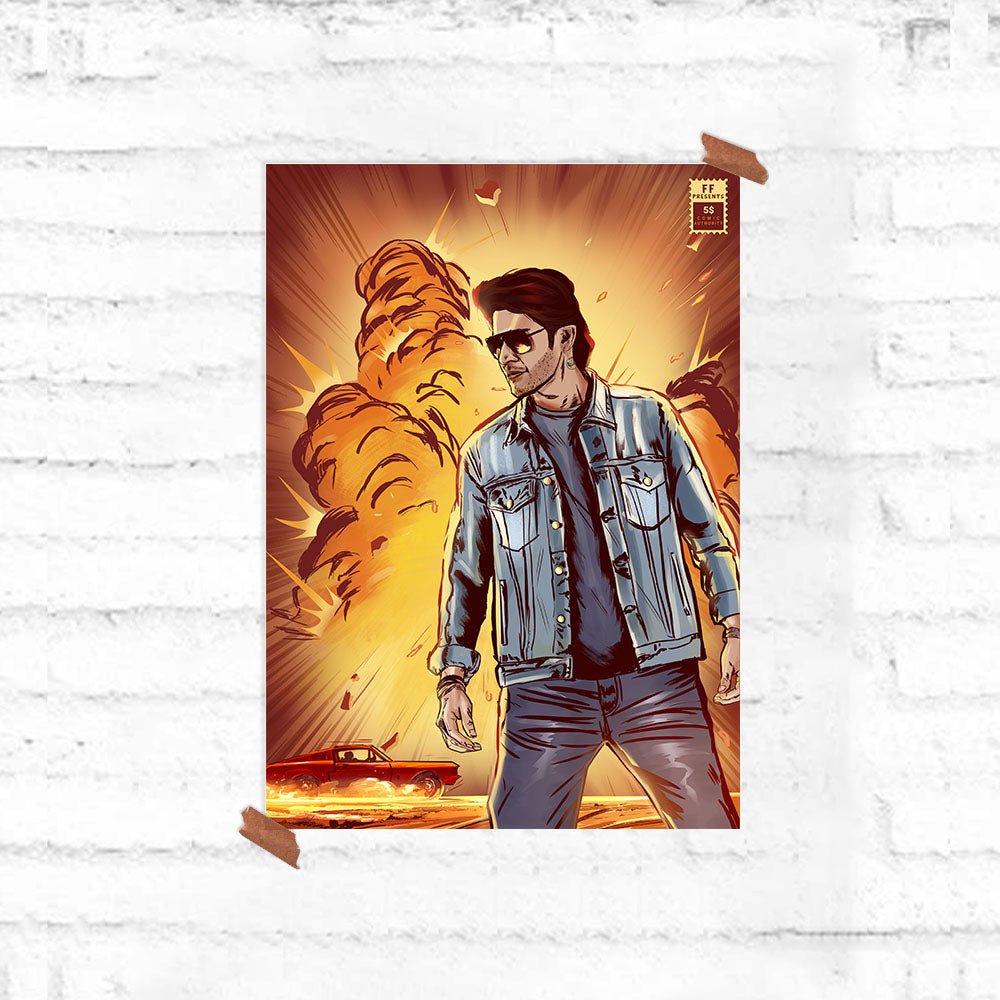 Mahesh The Majestic - Official SVP Comic Art Poster - Fully Filmy - MadrascartFully Filmy