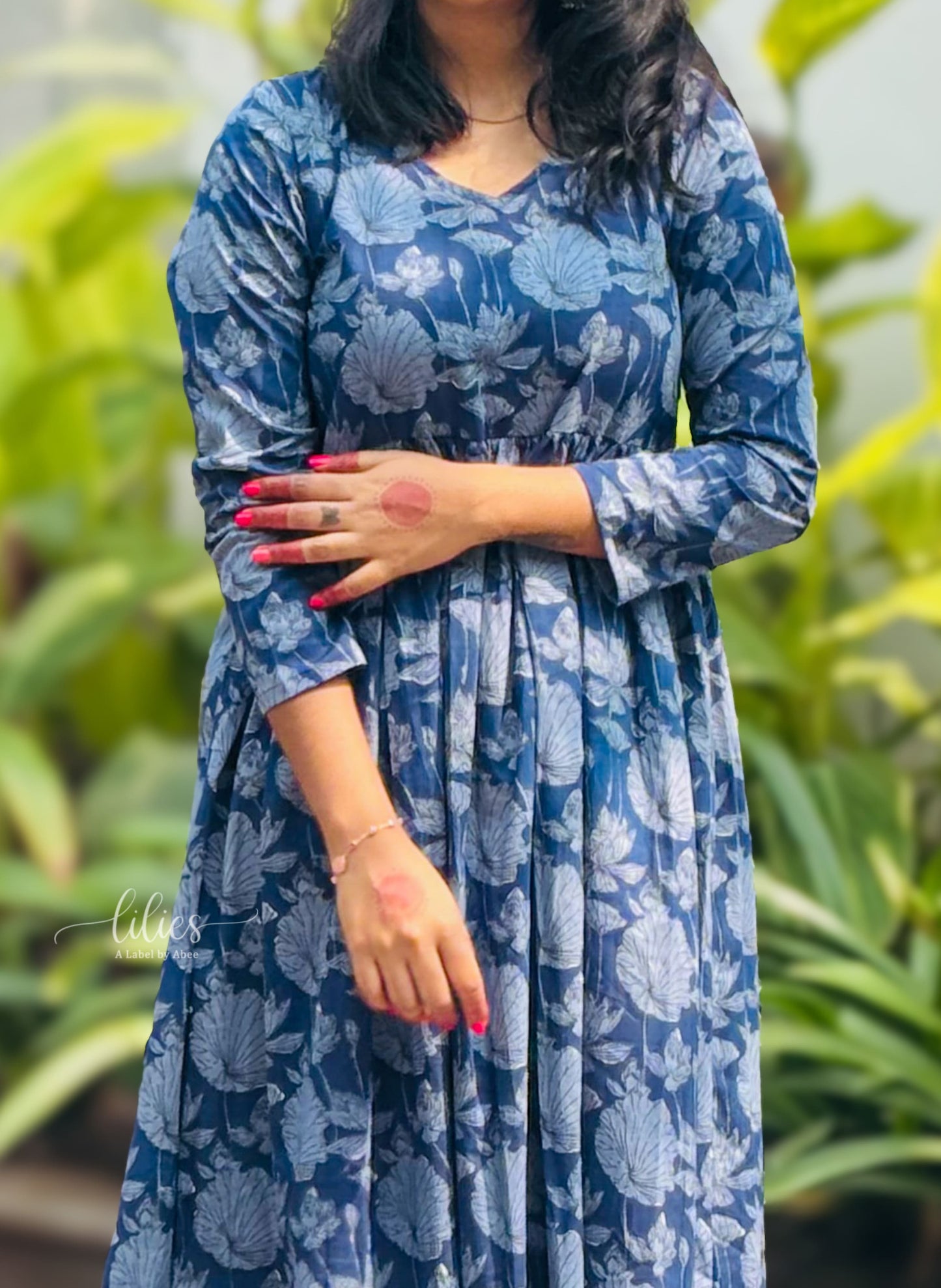 Blue Meadow Maxi Dress - Lilies