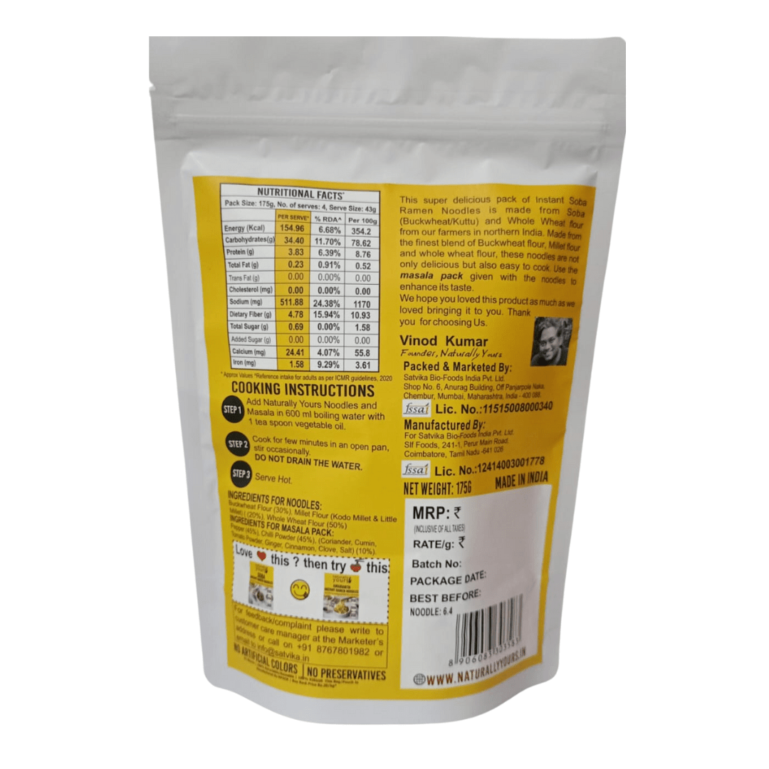 Naturally Yours Soba Instant Noodles 175g - MadrascartNaturally Yours