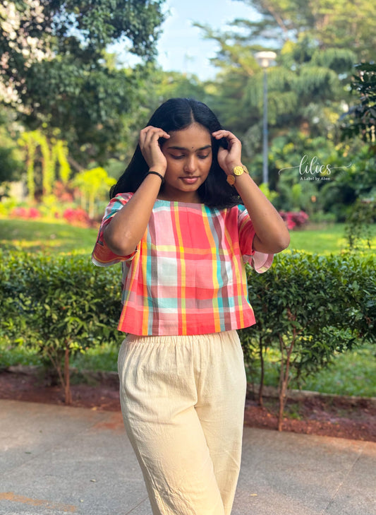 Sunset Checks Tops - Lilies