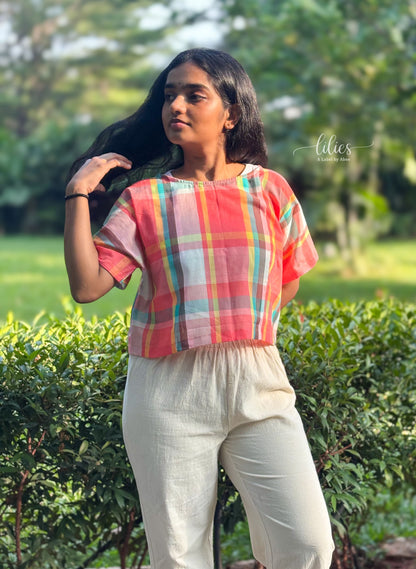 Sunset Checks Tops - Lilies