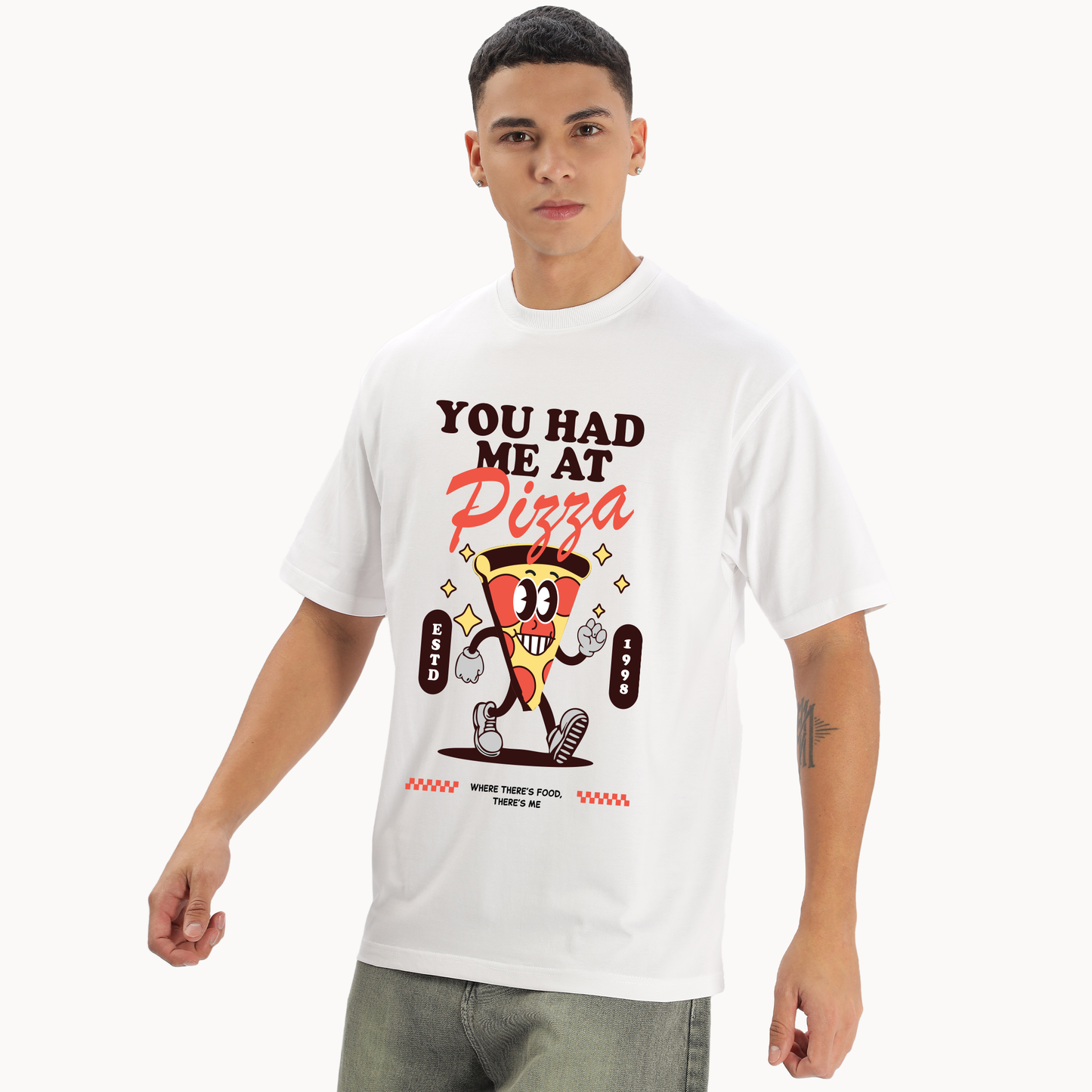You Had Me At Pizza Oversized T-Shirt - Fully Filmy