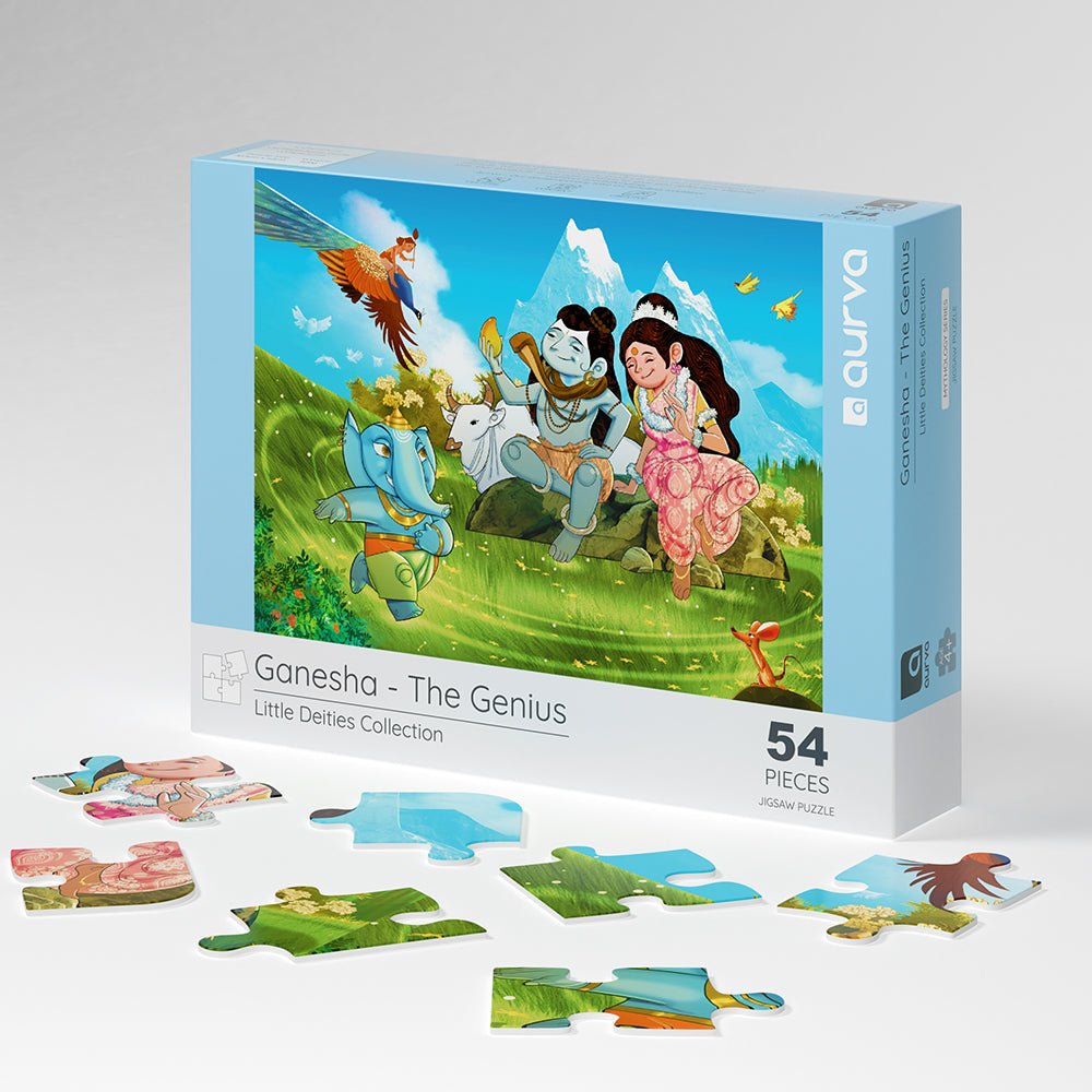 Puzzle - Ganesha - 54 pieces - 2D Jigsaw puzzle - Aurva World - MadrascartAurva World