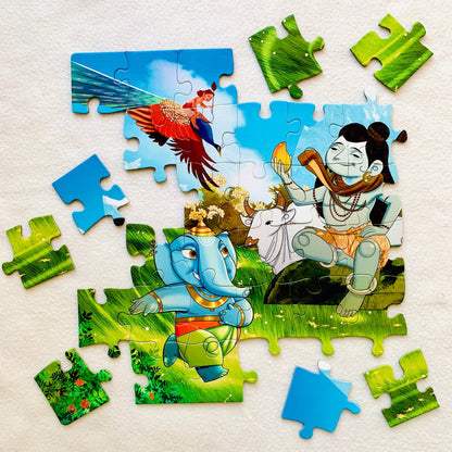 Puzzle - Ganesha - 54 pieces - 2D Jigsaw puzzle - Aurva World - MadrascartAurva World