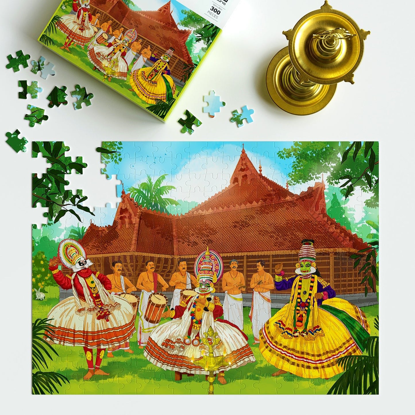 Puzzle - Kathakali - 300 pieces - 2D Jigsaw puzzle - Aurva World - MadrascartAurva World