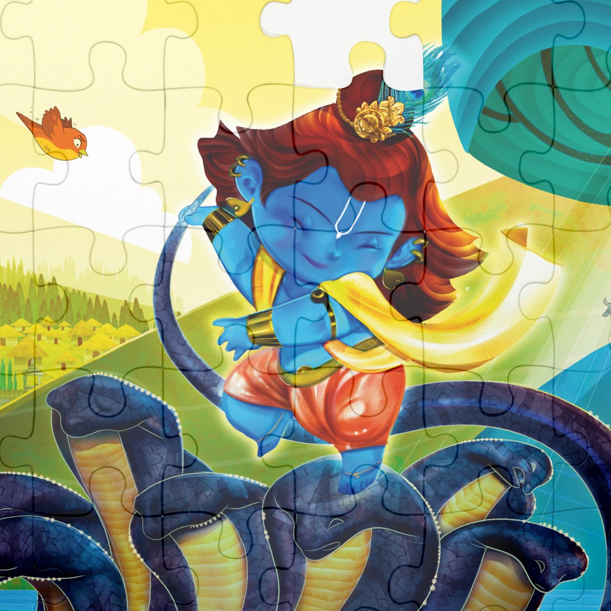 Puzzle - Krishna - 54 pieces - 2D Jigsaw puzzle - Aurva World - MadrascartAurva World