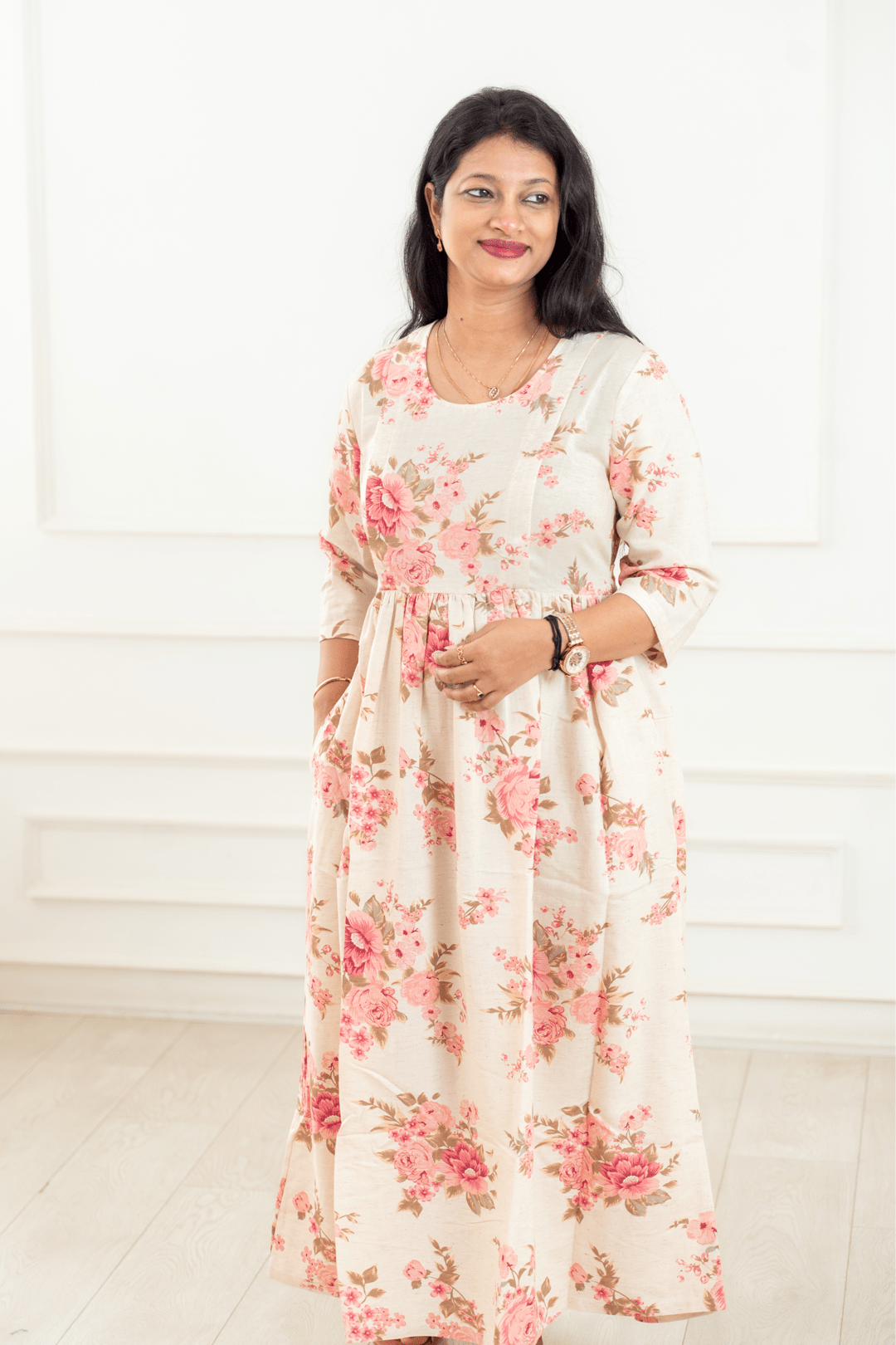 Regal Rose Feeding Dress - Putchi - MadrascartPutchi