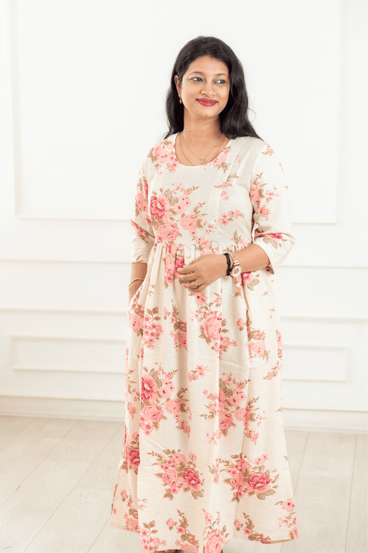 Regal Rose Feeding Dress - Putchi - MadrascartPutchi