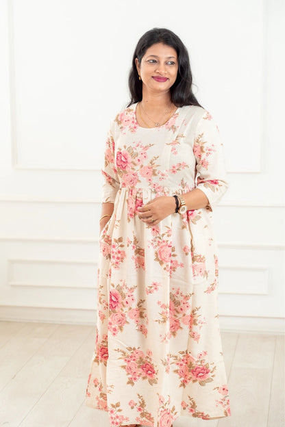 Regal Rose Feeding Dress - Putchi - MadrascartPutchi