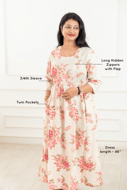 Regal Rose Feeding Dress - Putchi - MadrascartPutchi