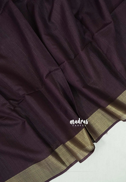 Brown - Roopa - Premium Chappa semi tussar with Madhubani art pallu - Madras Sarees