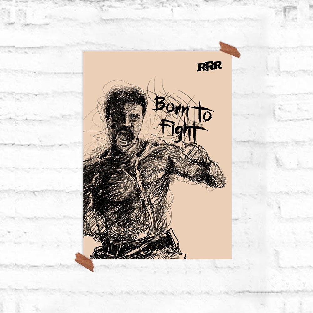 RRR Born To Fight Poster - Fully Filmy - MadrascartFully Filmy