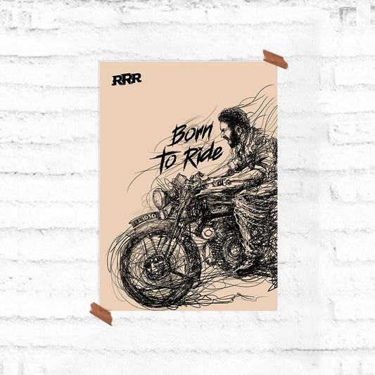 RRR Born to Ride Poster - Fully Filmy - MadrascartFully Filmy