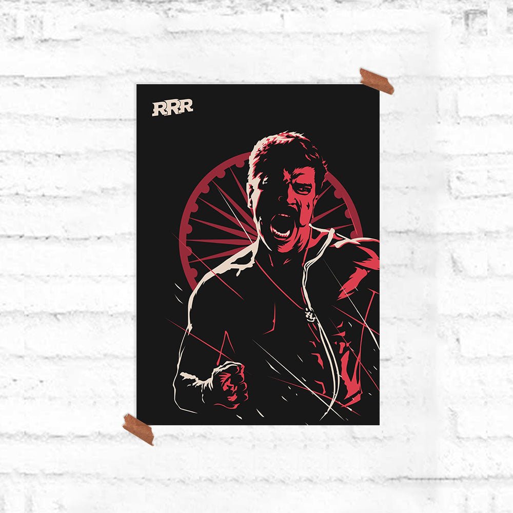 RRR Fire Pose Poster - Fully Filmy - MadrascartFully Filmy