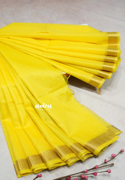 Lemon yellow - Shalini Premium kota silk with Ghiccha pallu - Madras Sarees