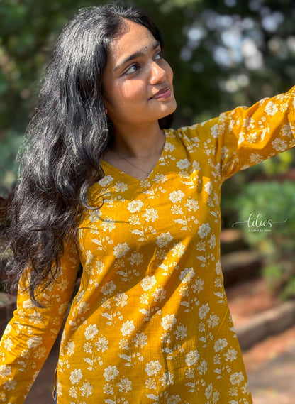 Sunlit Flora Short Kurti - Lilies