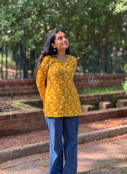 Sunlit Flora Short Kurti - Lilies