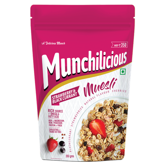 Strawberry & Blackcurrant Muesli - Munchilicious (350gms)
