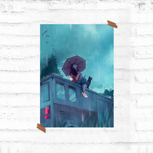 Under my Umbrella - Monsoon Poster - Fully Filmy - MadrascartFully Filmy