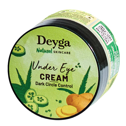 Under Eye Cream (15 Gm) | Lightens Dark Circles | Reduces Puffiness & Fine lines | Chemical-free | Suits Men and Women | Reduces Dark Circles, Wrinkles, and Fine Lines - Deyga Natural Skincare