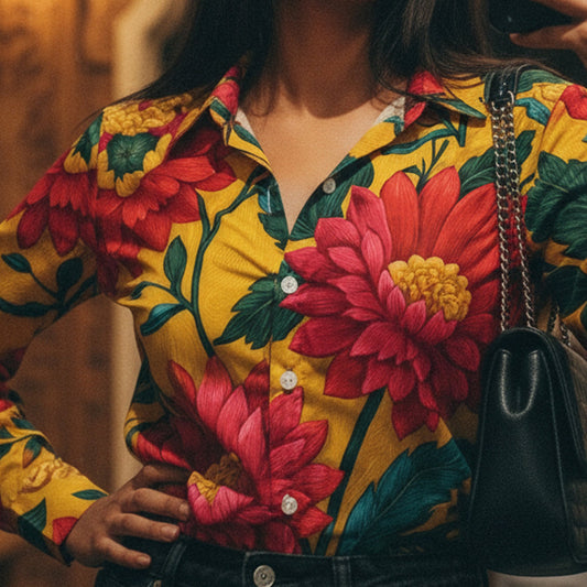 Vase Flower Women's Shirt - Fully Filmy - MadrascartFully Filmy